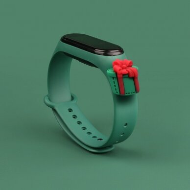 Apyrankės dirželis Strap Xmas Xiaomi Mi Band 4 / Mi Band 3 Christmas holidays žalias (green present) 1 Apyrankės dirželis Strap Xmas Xiaomi Mi Band 4 / Mi Band 3 Christmas holidays žalias (green present) 1