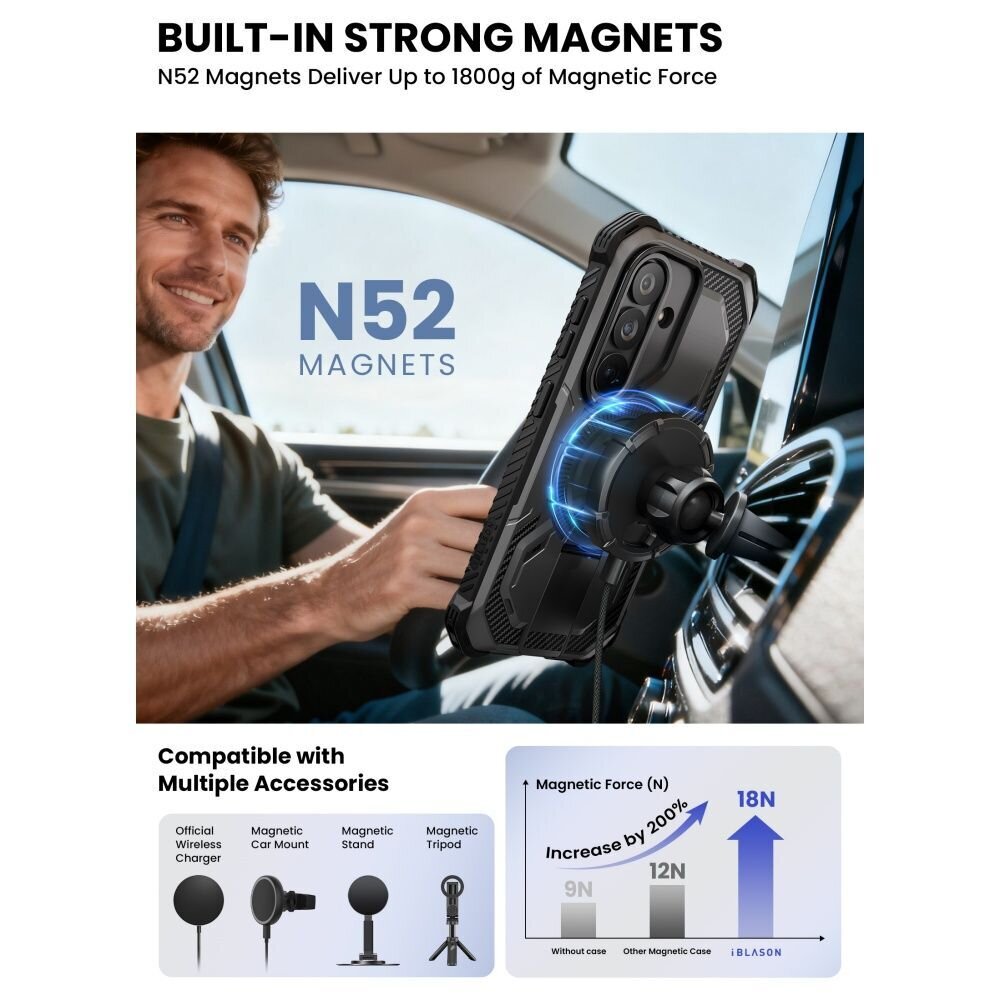 Samsung Galaxy S26 Supcase ArmorBox Mag MagSafe dėklas – juodas 4