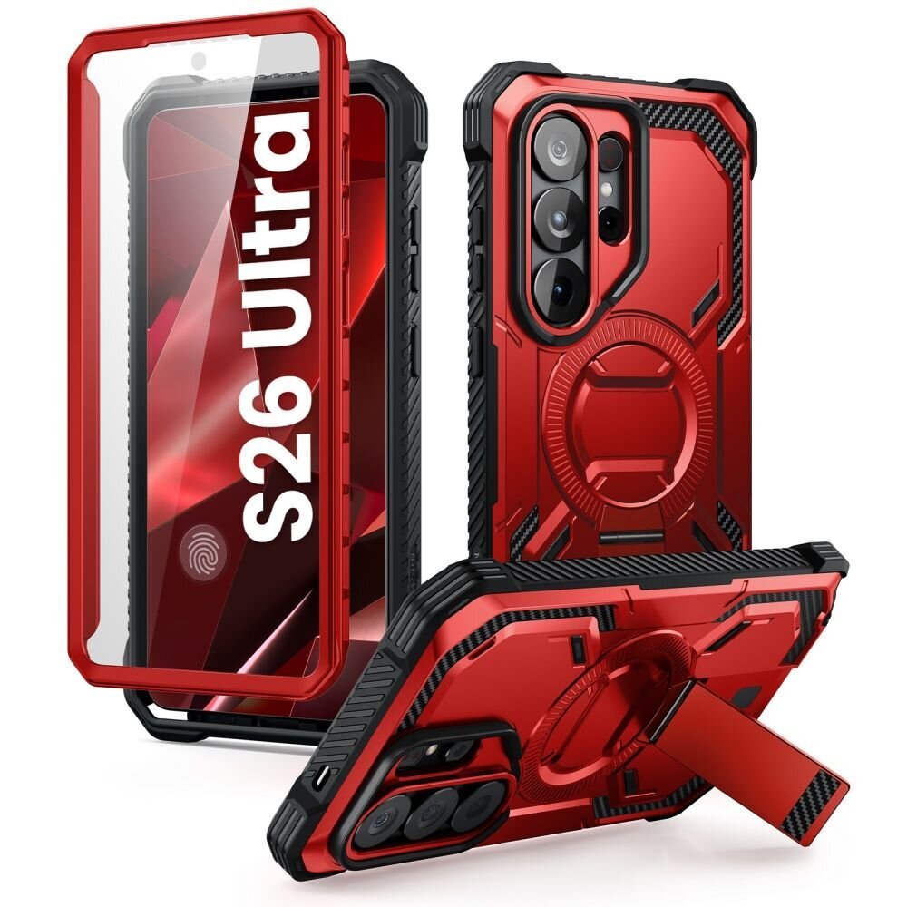 Samsung Galaxy S26 Ultra Supcase ArmorBox Mag MagSafe dėklas – raudonas ir juodas Samsung Galaxy S26 Ultra Supcase ArmorBox Mag MagSafe dėklas – raudonas ir juodas