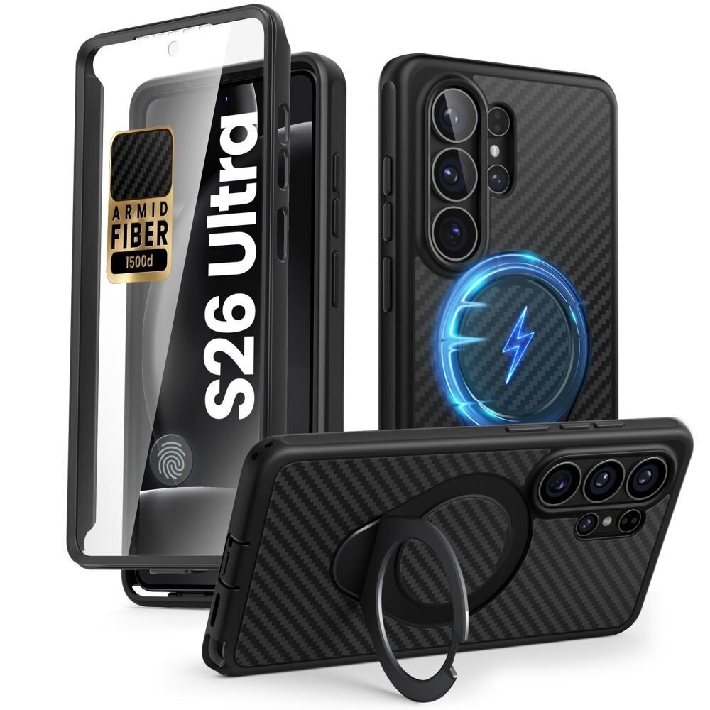 Samsung Galaxy S26 Ultra Supcase Cosmo Mag MagSafe dėklas – juodas