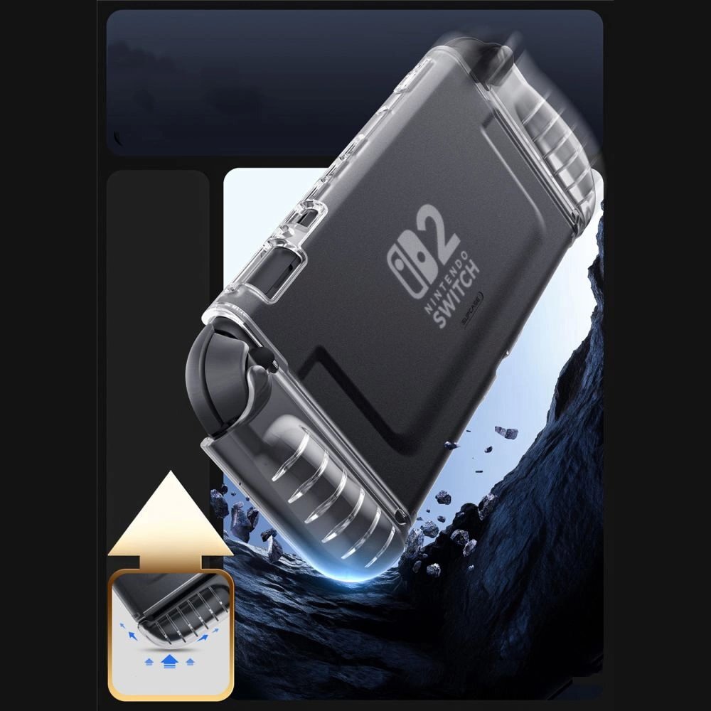 Nintendo Switch 2 dėklas Supcase Crystal – permatomas 3