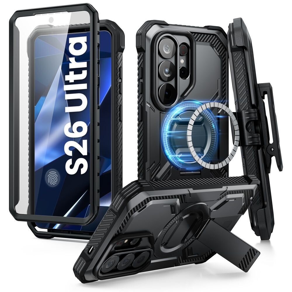 Samsung Galaxy S26 Ultra Supcase iBlason ArmorBox Clip Mag MagSafe dėklas – juodas 1 Samsung Galaxy S26 Ultra Supcase iBlason ArmorBox Clip Mag MagSafe dėklas – juodas 1