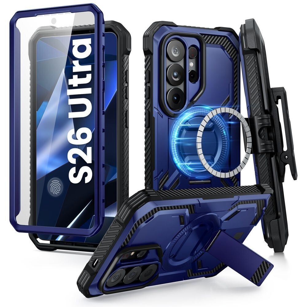 Samsung Galaxy S26 Ultra Supcase iBlason ArmorBox Clip Mag MagSafe dėklas – tamsiai mėlynas ir juodas 1 Samsung Galaxy S26 Ultra Supcase iBlason ArmorBox Clip Mag MagSafe dėklas – tamsiai mėlynas ir juodas 1