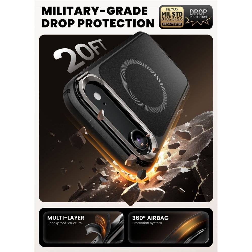 iPhone 17 Air dėklas Supcase IBLSN Ares Flip Mag, MagSafe – juodas 2