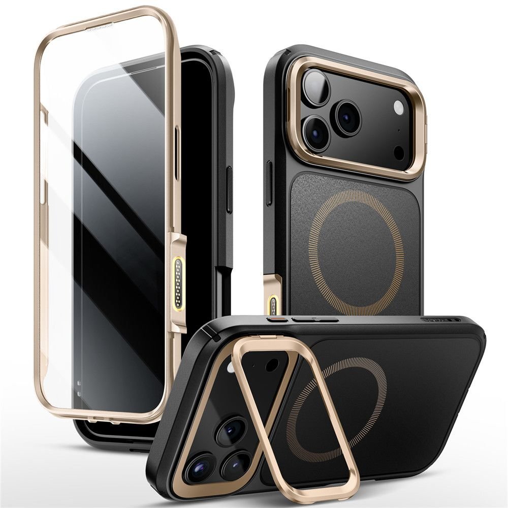 iPhone 17 Pro dėklas Supcase IBLSN Ares Flip Mag, MagSafe – auksinis 1