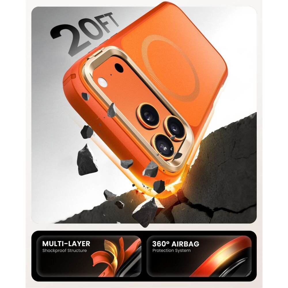 iPhone 17 Pro Max Supcase IBLSN Ares Flip MagSafe dėklas – oranžinis 3 iPhone 17 Pro Max Supcase IBLSN Ares Flip MagSafe dėklas – oranžinis 3