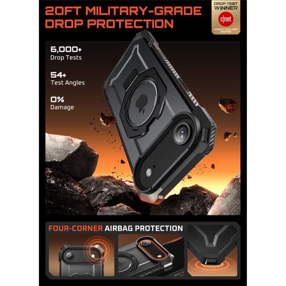 iPhone 17 Air dėklas Supcase UB Grip Mag, MagSafe – juodas 2 iPhone 17 Air dėklas Supcase UB Grip Mag, MagSafe – juodas 2