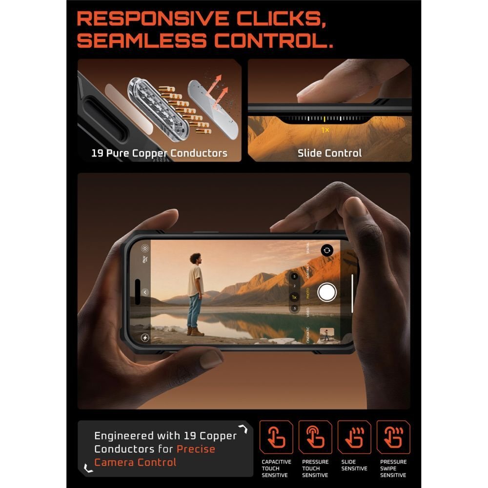 iPhone 17 Pro dėklas Supcase UB Grip Mag su MagSafe – juodas 5 iPhone 17 Pro dėklas Supcase UB Grip Mag su MagSafe – juodas 5