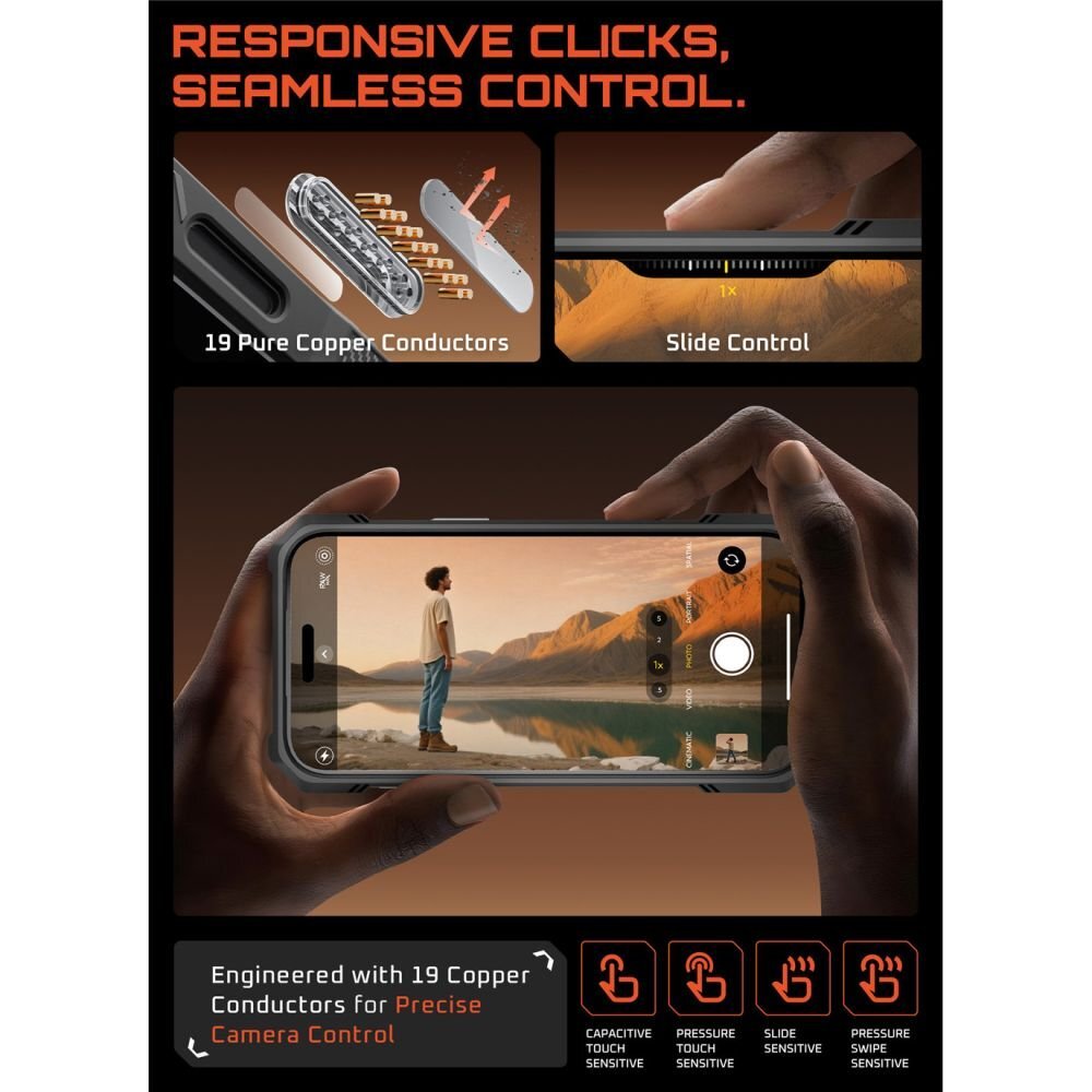 iPhone 17 Pro dėklas Supcase UB Grip Mag, MagSafe – auksinis 5 iPhone 17 Pro dėklas Supcase UB Grip Mag, MagSafe – auksinis 5