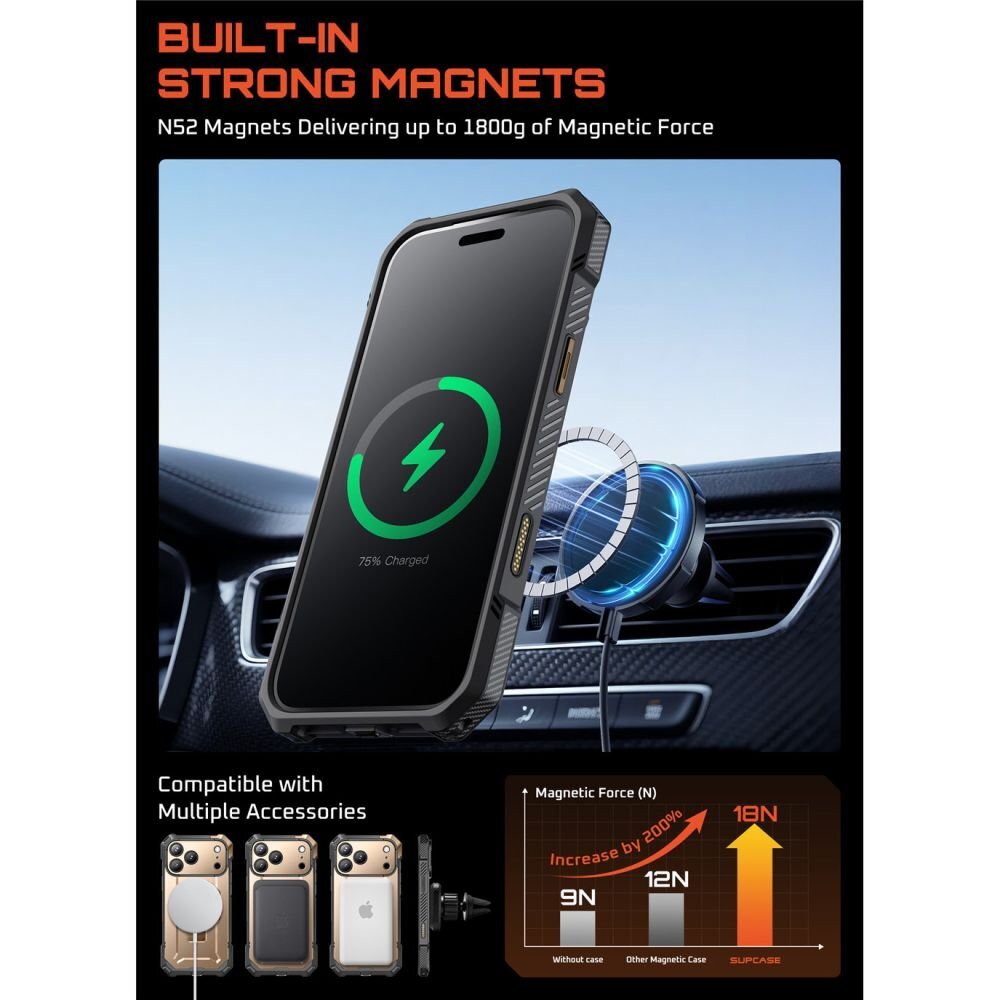 iPhone 17 Pro Max dėklas Supcase UB Grip Mag, MagSafe – auksinis 4 iPhone 17 Pro Max dėklas Supcase UB Grip Mag, MagSafe – auksinis 4