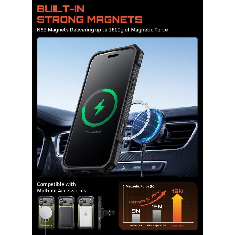 iPhone 17 Pro Max dėklas Supcase UB Grip Mag, MagSafe – žalias 4 iPhone 17 Pro Max dėklas Supcase UB Grip Mag, MagSafe – žalias 4