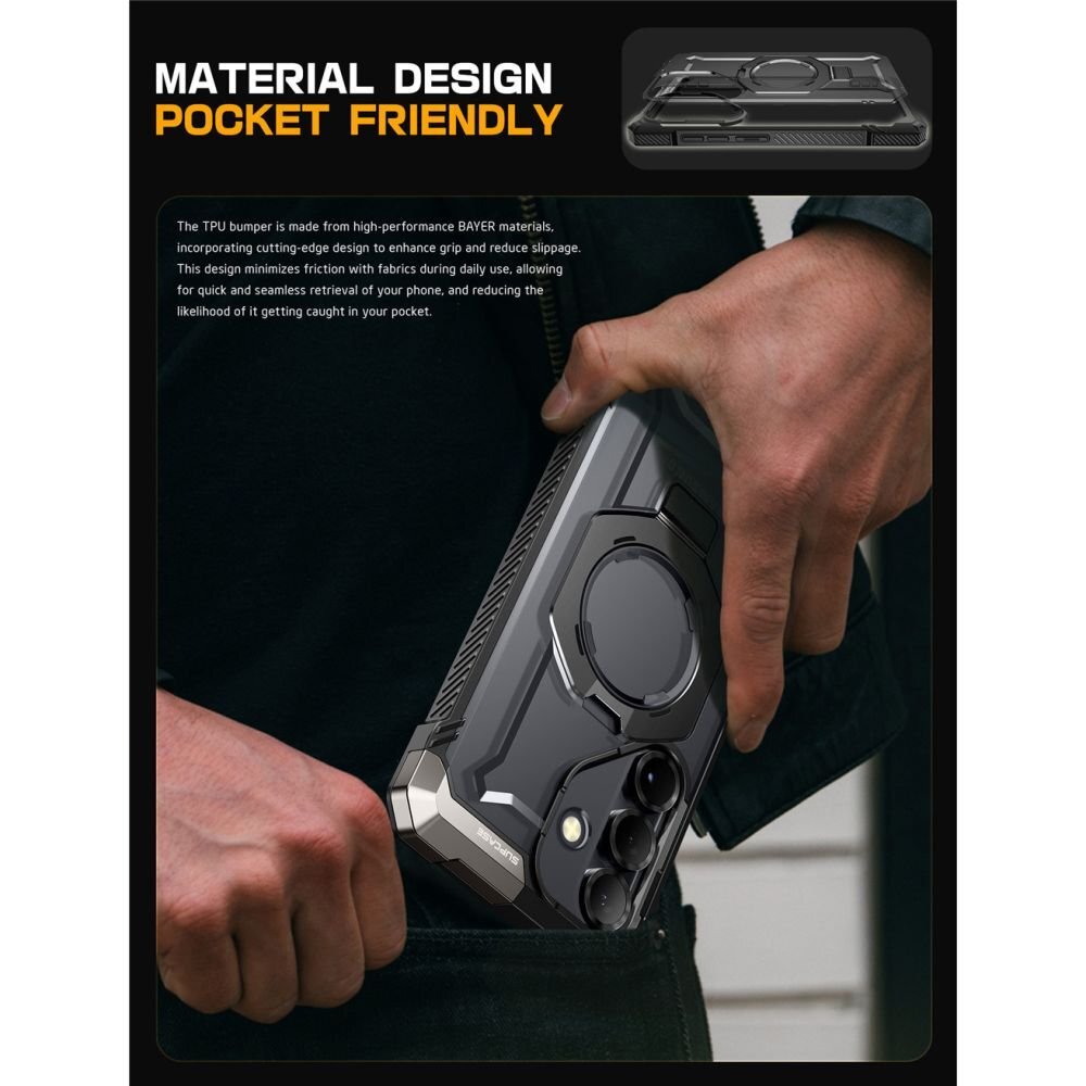 Samsung Galaxy S25 FE Supcase UB Grip Mag MagSafe dėklas – juodas 5