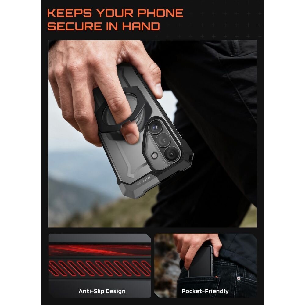 Samsung Galaxy S26 Supcase UB Grip Mag MagSafe dėklas – juodas 5