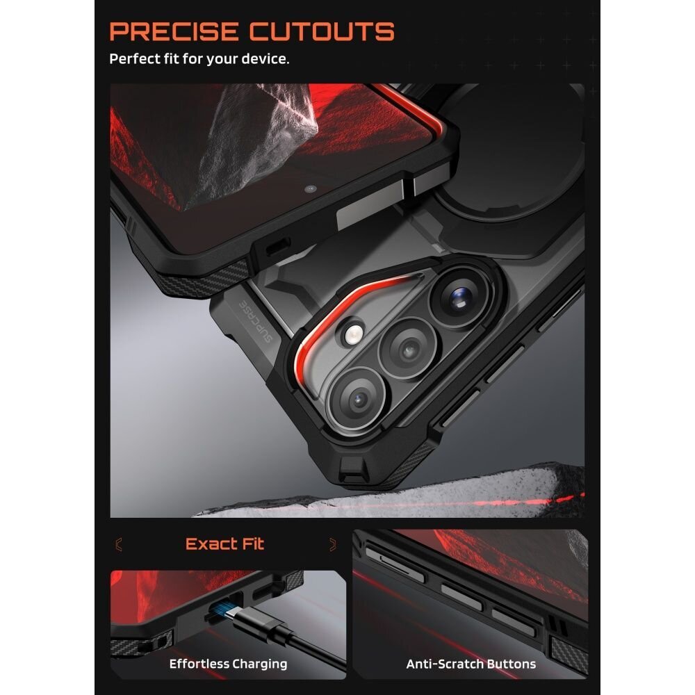 Samsung Galaxy S26 Supcase UB Grip Mag MagSafe dėklas – juodas 6