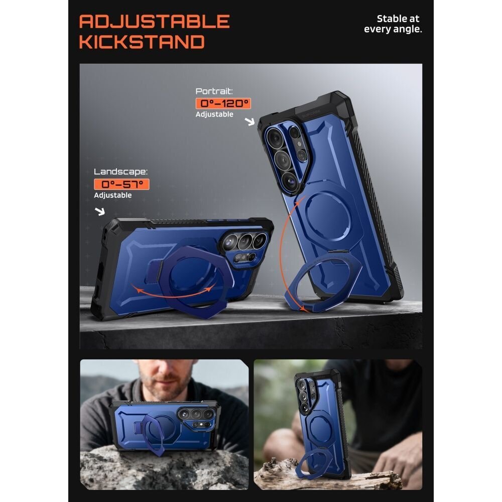Samsung Galaxy S26 Supcase UB Grip Mag MagSafe dėklas – tamsiai mėlynas ir juodas 3 Samsung Galaxy S26 Supcase UB Grip Mag MagSafe dėklas – tamsiai mėlynas ir juodas 3