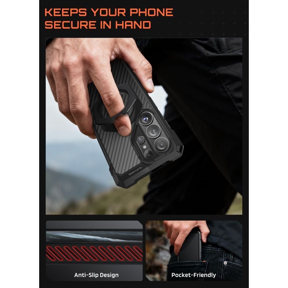 Samsung Galaxy S26 Ultra Supcase UB Grip Mag MagSafe dėklas – juodas 5