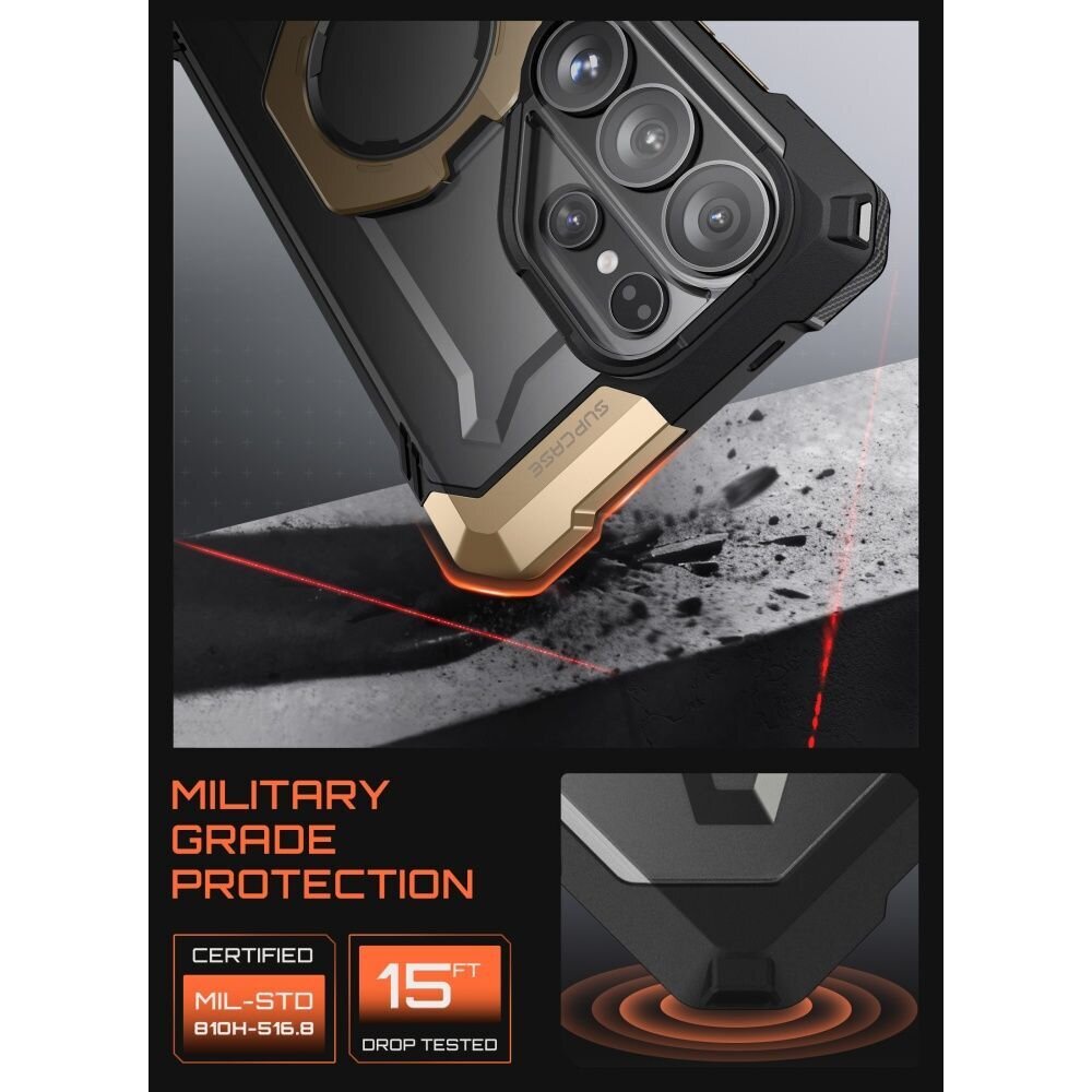 Samsung Galaxy S26 Ultra Supcase UB Grip Mag MagSafe dėklas – juodas ir rudas 4 Samsung Galaxy S26 Ultra Supcase UB Grip Mag MagSafe dėklas – juodas ir rudas 4