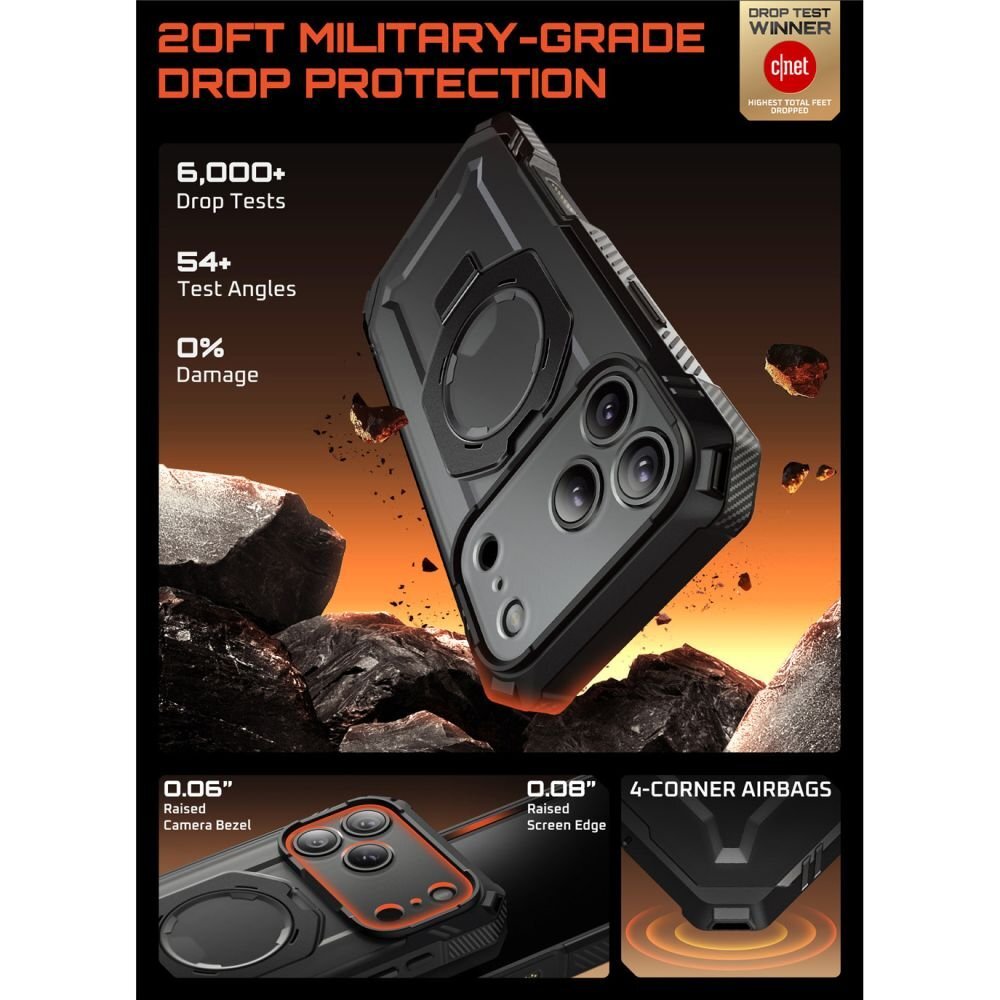 iPhone 17 Pro dėklas Supcase UB Grip Pro Mag su MagSafe – juodas 2 iPhone 17 Pro dėklas Supcase UB Grip Pro Mag su MagSafe – juodas 2