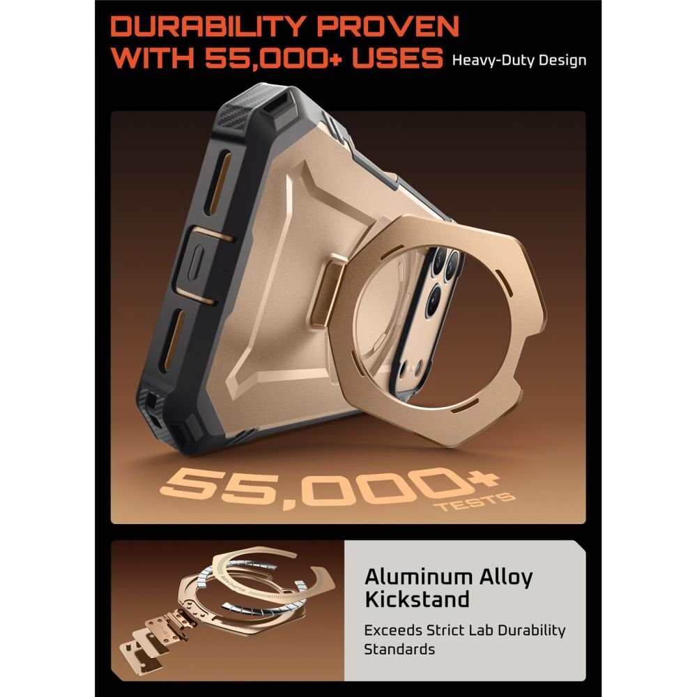 iPhone 17 Pro Max dėklas Supcase UB Grip Pro Mag, MagSafe – auksinis 4 iPhone 17 Pro Max dėklas Supcase UB Grip Pro Mag, MagSafe – auksinis 4