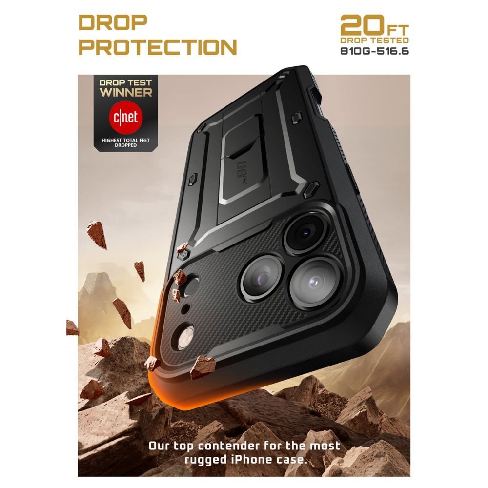 iPhone 17 Pro dėklas Supcase UB Pro – juodas 1 iPhone 17 Pro dėklas Supcase UB Pro – juodas 1