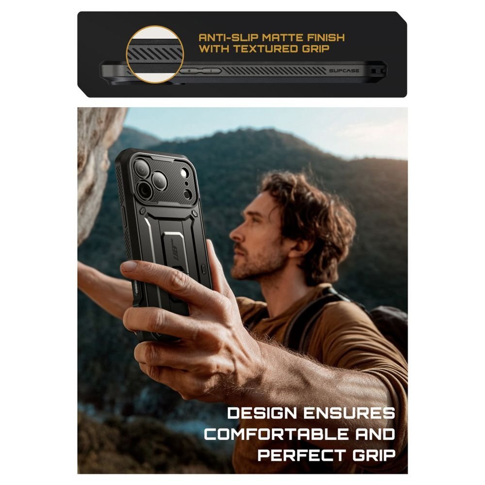 iPhone 17 Pro dėklas Supcase UB Pro – juodas 4 iPhone 17 Pro dėklas Supcase UB Pro – juodas 4