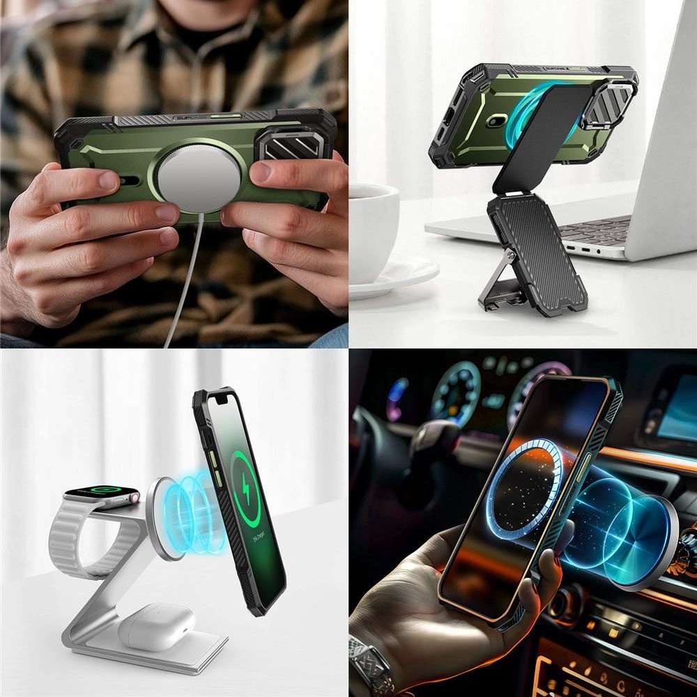 Supcase UB XT Mag MagSafe iPhone 16e Dėklas - Olive 4 Supcase UB XT Mag MagSafe iPhone 16e Dėklas - Olive 4