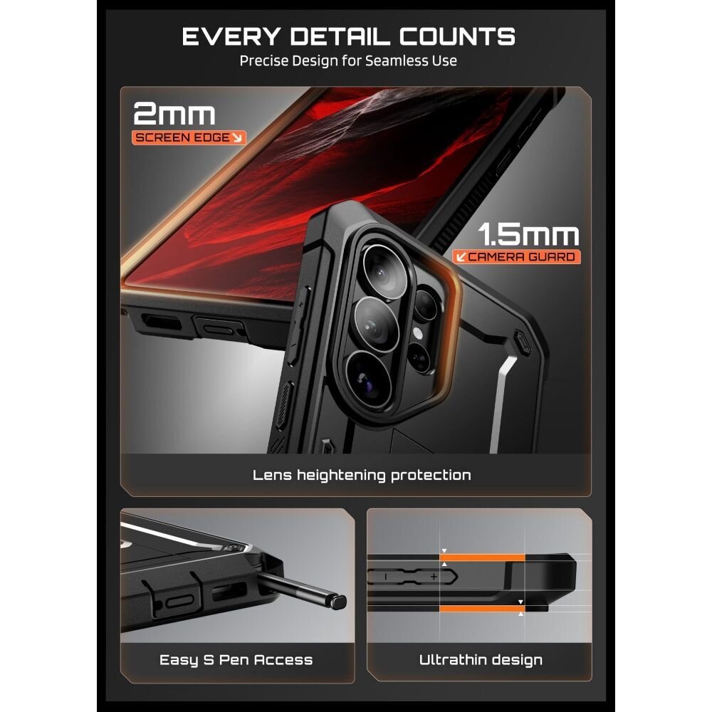 Samsung Galaxy S26 Ultra Supcase Unicorn Beetle Pro 2-Pack dėklas – juodas 3 Samsung Galaxy S26 Ultra Supcase Unicorn Beetle Pro 2-Pack dėklas – juodas 3