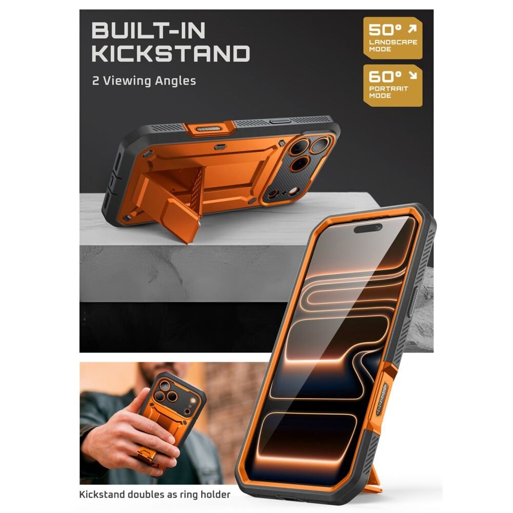 iPhone 17 Pro Max Supcase Unicorn Beetle Pro dėklas – oranžinis 4