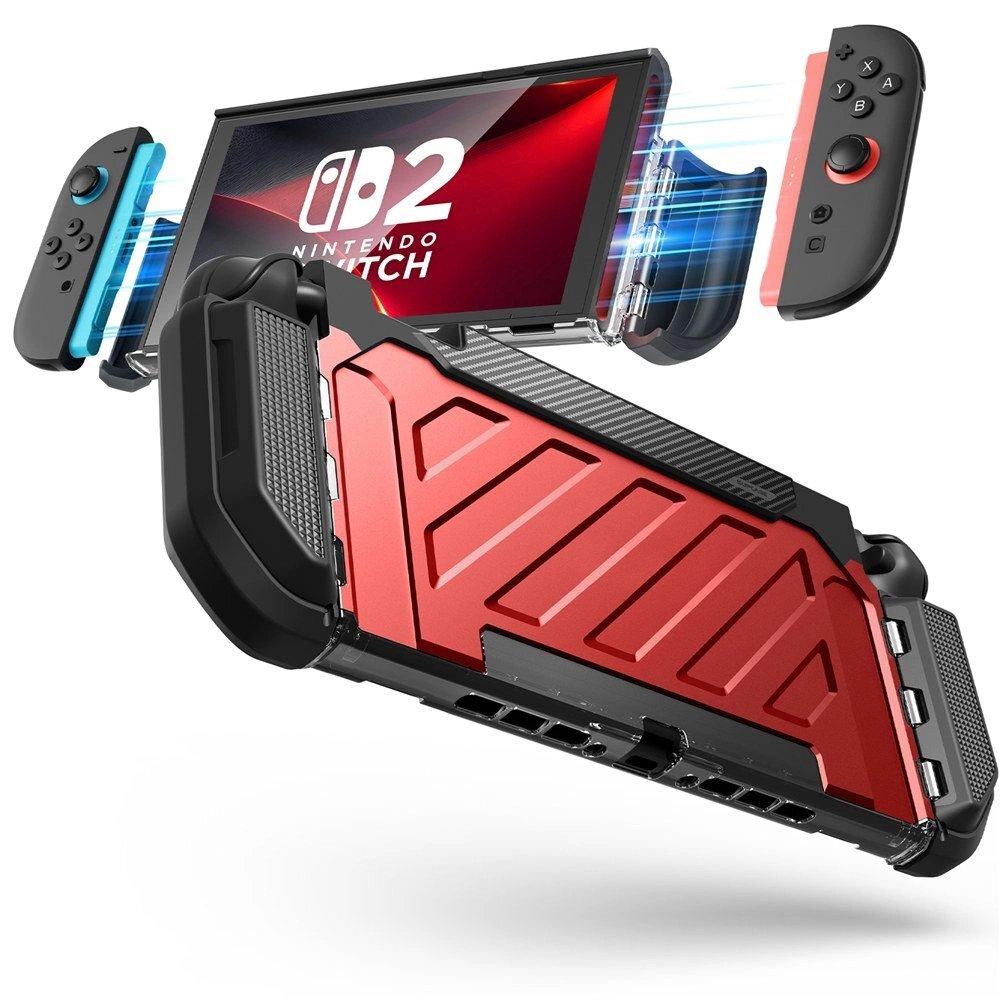 Nintendo Switch 2 dėklas Supcase Unicorn Beetle Pro – raudonas ir juodas