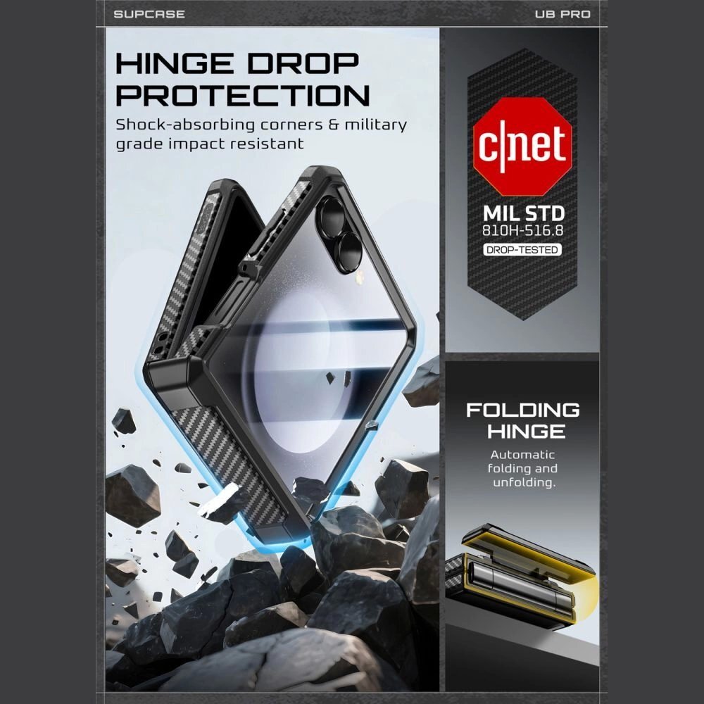 Samsung Galaxy Z Flip 7 dėklas Supcase Unicorn Beetle Pro – juodas 1