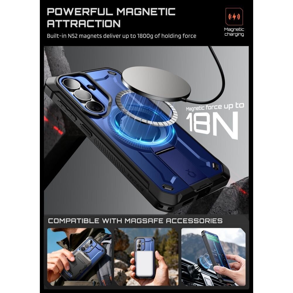 Samsung Galaxy S26 Supcase Unicorn Beetle Pro Mag MagSafe 2-Pack dėklas – tamsiai mėlynas ir juodas 3