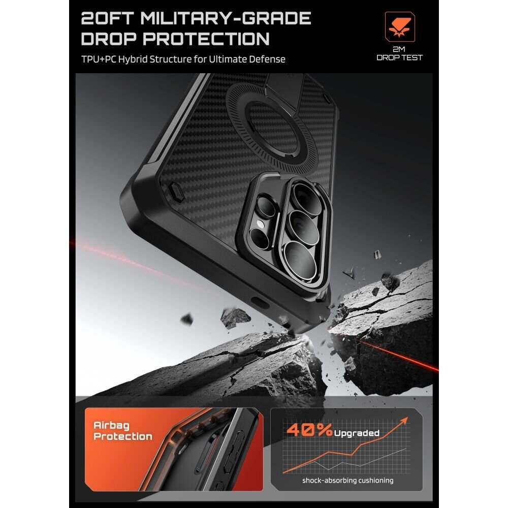 Samsung Galaxy S26 Ultra Supcase Unicorn Beetle Pro Mag MagSafe 2 dalių dėklas – juodas 2