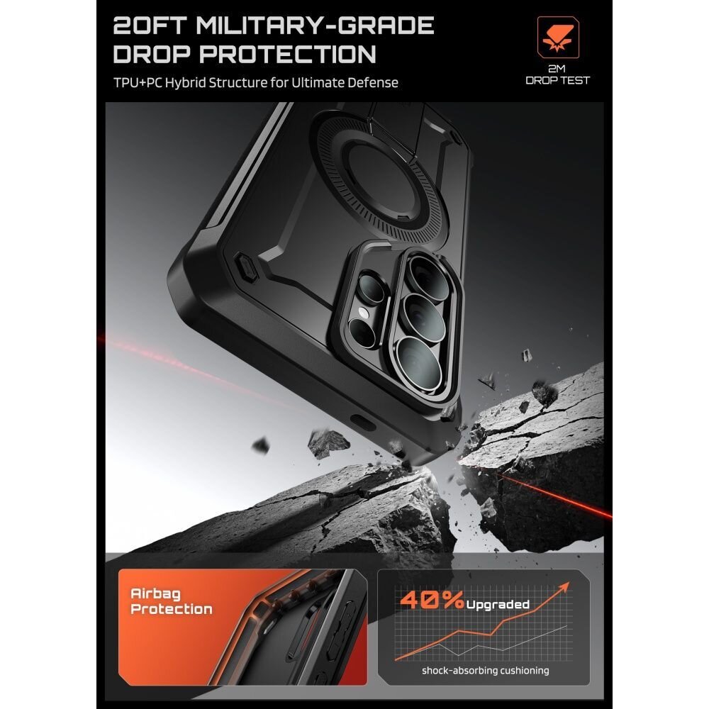 Samsung Galaxy S26 Ultra Supcase Unicorn Beetle Pro Mag MagSafe 2-Pack dėklas – juodas 2