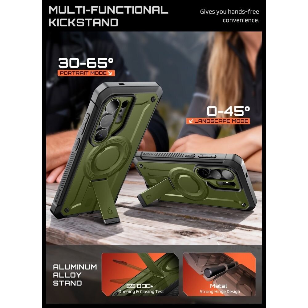 Samsung Galaxy S26 Ultra Supcase Unicorn Beetle Pro Mag MagSafe 2-Pack dėklas – žalias ir juodas 5