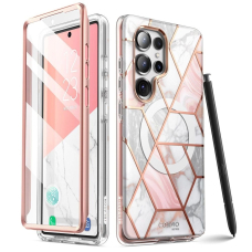 Supcase Cosmo Mag Dėklas skirtas Samsung Galaxy S25 Ultra - Marble Rožinis