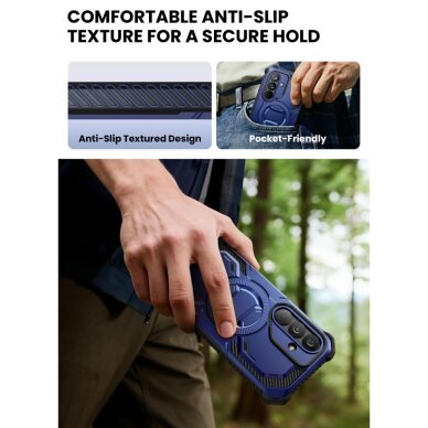 Samsung Galaxy S26 Supcase ArmorBox Mag MagSafe dėklas – tamsiai mėlynas ir juodas 7