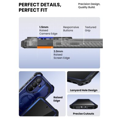 Samsung Galaxy S26 Supcase ArmorBox Mag MagSafe dėklas – tamsiai mėlynas ir juodas 8