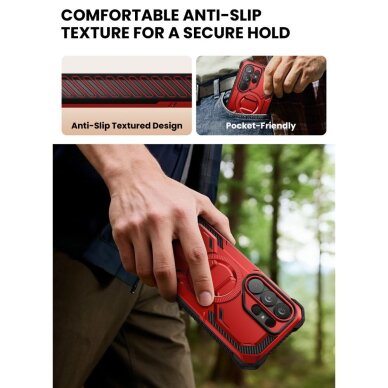 Samsung Galaxy S26 Ultra Supcase ArmorBox Mag MagSafe dėklas – raudonas ir juodas 7