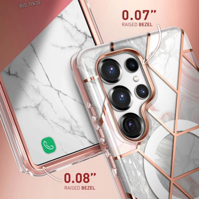 Supcase Cosmo Mag Dėklas skirtas Samsung Galaxy S25 Ultra - Marble Rožinis 4