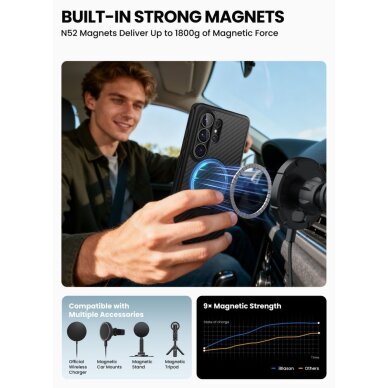 Samsung Galaxy S26 Ultra Supcase Cosmo Mag MagSafe dėklas – juodas 5