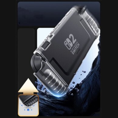 Nintendo Switch 2 dėklas Supcase Crystal – permatomas 3