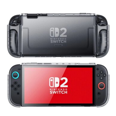 Nintendo Switch 2 dėklas Supcase Crystal – skaidrus juodas 1 Nintendo Switch 2 dėklas Supcase Crystal – skaidrus juodas 1