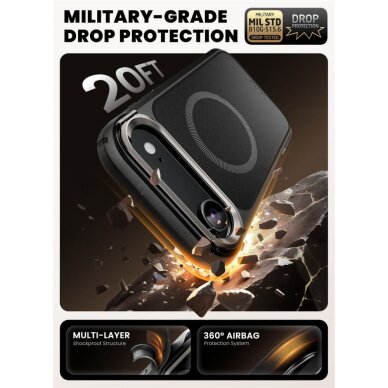 iPhone 17 Air dėklas Supcase IBLSN Ares Flip Mag, MagSafe – juodas 2 iPhone 17 Air dėklas Supcase IBLSN Ares Flip Mag, MagSafe – juodas 2