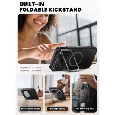 iPhone 17 Pro dėklas Supcase IBLSN Ares Flip Mag su MagSafe – juodas 4