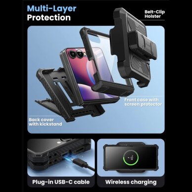 Samsung Galaxy Z Flip 7 dėklas Supcase IBLSN Armorbox – juodas 6