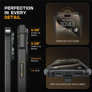 SupDėklas UB Grip Mag Dėklas with MagSafe iPhone 16 - Juodas 8 SupDėklas UB Grip Mag Dėklas with MagSafe iPhone 16 - Juodas 8