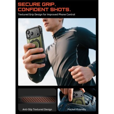 iPhone 17 Pro Max dėklas Supcase UB Grip Mag, MagSafe – žalias 6