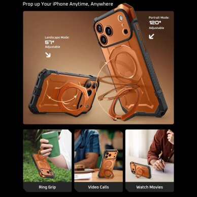 iPhone 17 Pro Max Supcase UB Grip Mag MagSafe dėklas – oranžinis-pilkas 2 iPhone 17 Pro Max Supcase UB Grip Mag MagSafe dėklas – oranžinis-pilkas 2