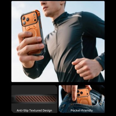 iPhone 17 Pro Max Supcase UB Grip Mag MagSafe dėklas – oranžinis-pilkas 5 iPhone 17 Pro Max Supcase UB Grip Mag MagSafe dėklas – oranžinis-pilkas 5