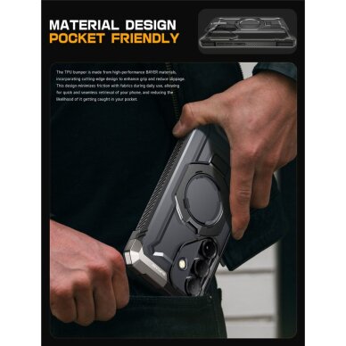 Samsung Galaxy S25 FE Supcase UB Grip Mag MagSafe dėklas – juodas 5 Samsung Galaxy S25 FE Supcase UB Grip Mag MagSafe dėklas – juodas 5